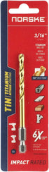 Norske Tools NIDBP208 Hex Shank Titanium Coated 3/16" Impact Drill Bit by Norske