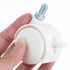 4pcs 1.5-inch White Plastic Furniture Casters with Brake, Universal Swivel Cart Wheels Replacement for Office Chairs