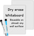 Self-Stick Dry Erase Board for Wall, 16 x 12 Inch 2 Pack with 2 Markers, Reusable Whiteboards