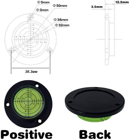 50X13mm Spirit Level Tool, Round Spirit Level Bubble Calibration Bubble Level Measuring Instruments Tool (5 packs)