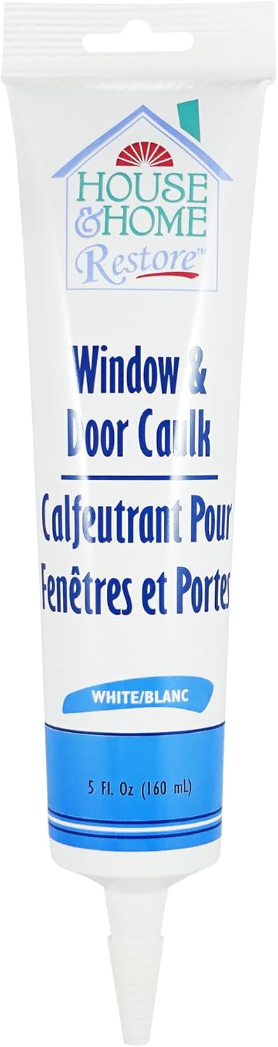 Red Devil 0848 Premium Window & Door Caulk, 5 Fl. Oz, White, House & Home Restore