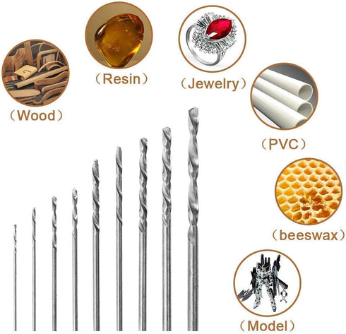 Precision Pin Vise Hand Drill with 25pcs Micro Twist Drill Bits Set for DIY Assembling