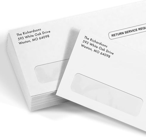 LUXPaper #10 Business Window Envelopes, Return Service Requested, Peel & Press, 50 Qty