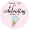 MAGJUCHE Ice Cream Thank You Stickers, Ice Cream Themed Party Labels, 2 Inch Round, 40-Pack for Favors, Decorations