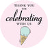 MAGJUCHE Ice Cream Thank You Stickers, Ice Cream Themed Party Labels, 2 Inch Round, 40-Pack for Favors, Decorations