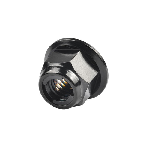 Wanyifa M6 M8 M10 M12 Pack 6 (M6 1.0mm, Titanium Flanged Metal Lock Nut for Motorcycle Cars of Pitch Black)