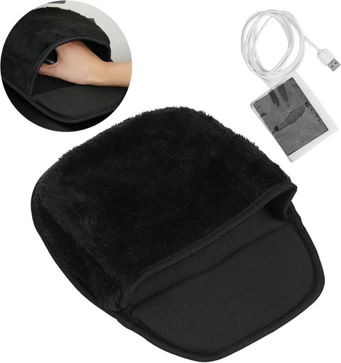 ZJchao Heated Pad, Hand Warmer Pad USB Heated Computer Mousepad for Men Women Desk Accessories (Black)