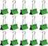 JAM PAPER Colorful Binder Clips - Medium 1 1/4 Inch (32 mm) Green Binderclips, 15 Pack for Office Supplies