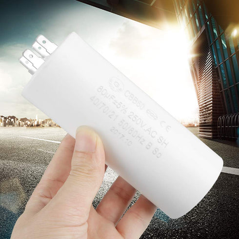 CBB60 Cylindrical Capacitor, 80uF 250V AC Motor Run Capacitor for Air Conditioner