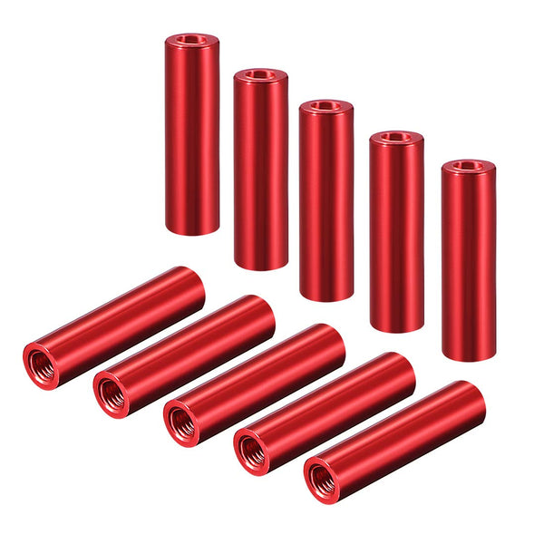 uxcell Round Aluminum Standoff Column Spacer M3x30mm for RC Airplane, FPV Quadcopter, CNC, Red, 10pcs
