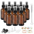 12 Pack 2oz 60 ml Amber Glass Spray Bottles with Fine Mist