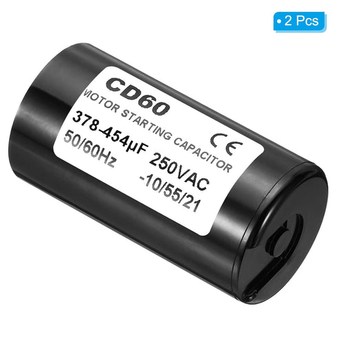 PATIKIL Motor Start Capacitor, 2 Pack 378-454uF/Mfd 250VAC 50/60Hz CD60 for Electric Motor Starting