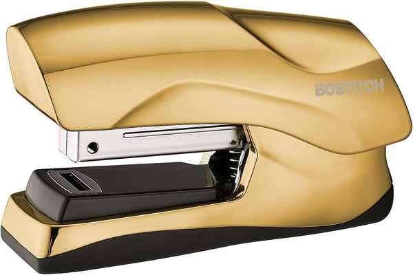Bostitch Office Heavy Duty Stapler, 40 Sheet Capacity, No Jam, Half Strip, Gold Chrome for Classroom or Office Use