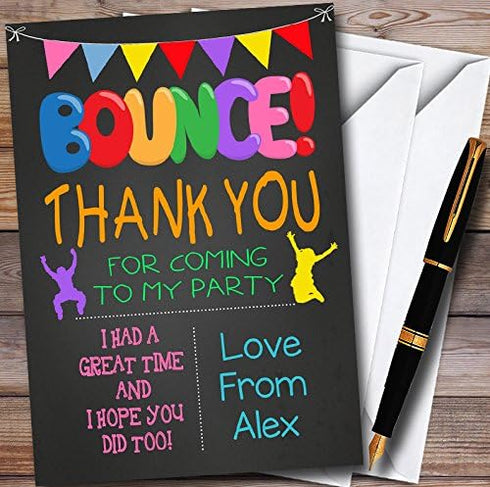 The Card Zoo Chalk Bunting Bounty Castle Personalized Childrens Birthday Party Thank You Cards