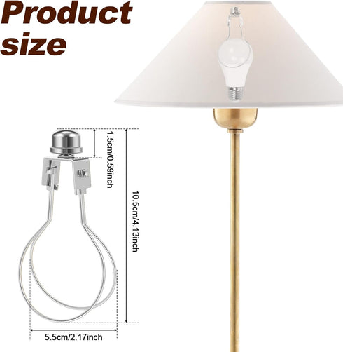 Abizarch 4Pcs Bulb Bulb Bulb Light Clip Metal Lamp Shade Holder Heavy-Duty Light Clamp Gold/Black/Silver Lamp Shade