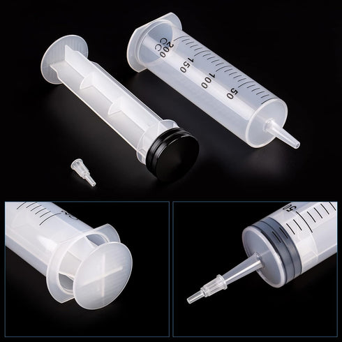 SHAOTONG 200ml Syringes - 40 Inch Tube and Tip Adapter for Feeding Pets and Liquid Refilling