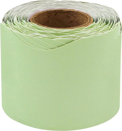 Fancy Land Mint Green Scalloped Bulletin Board Border Trim, 52ft One Roll for Classroom Decoration