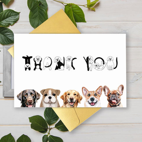 RUALOVE Cute Dog Thank You Card - Appreciation Gift for Friend, Teacher, Boss, Coworker or Dog Lover - Pun Veterinarian