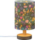 ALAZA Bedside Table Lamp for Bedroom Wildflowers Colorful Floral Nightstand LED Light Lamps with USB Port Linen Fabric