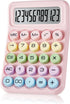 Electronic Calculator, 12 Digits Large LCD Display, Pink Basic Desktop Calculator with Big Buttons