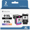 Remanufactured 61XL Ink Cartridges Replacement for HP 61 XL for Envy 4500 5530 5534 4502 4501 OfficeJet 4630 (2pcs: 1