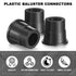 Plastic Baluster Connectors for 3/4" Od Round Balusters, Black Baluster Adapter for Deck Handrails (100 Pcs)