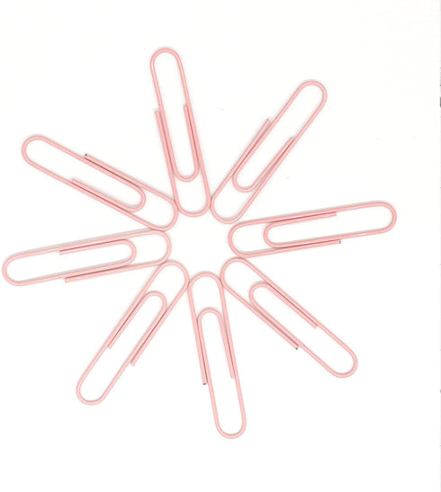 Paper Clip, Large Paper Clips, Jumbo, 50mm, 2 inches, Smooth, 100 Pcs/Box (Light Pink) by YOPINK