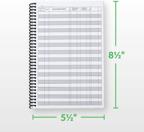 The Superior Register's Premium Check Book Register & Debit Card Ledger Notebook - Standard Edition, Blue