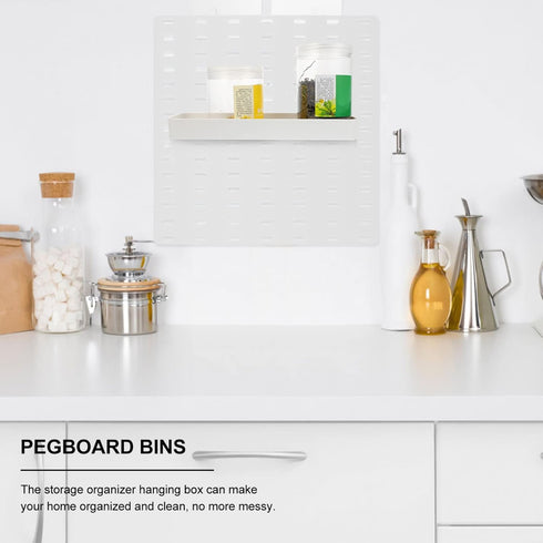iplusmile Plastic Pegboard Bins with Hook, Parts Storage Box for Organizing Hardware, Craft Room, Tool Shed