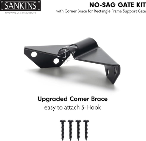 SANKINS Black Anti-Sag Gate Kits for Wooden Fence, Gate Support Cable Kit Hardware, 1 Pack Outdoor Repair Kit