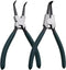 Snap Ring Pliers Set, 2pcs 7" Heavy Duty Internal/External Circlip Pliers Kit with Bent Jaw for Ring Remover