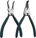 Snap Ring Pliers Set, 2pcs 7" Heavy Duty Internal/External Circlip Pliers Kit with Bent Jaw for Ring Remover