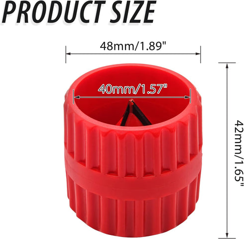 2 Pcs Inner-Outer Reamer Pipe and Tube Deburring Reamer for 3/16" to 1-1/2" Tubes (Red)