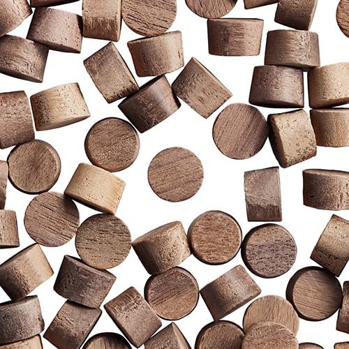 WIDGETCO 3/8" Walnut Wood Plugs, Face Grain, Woodworking Plugs, Can Be Sanded, Stained,