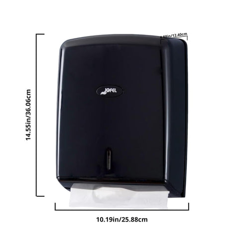 600 San Jamar Jofel Valor Z-fold Paper Towel Dispenser, Towel Dispenser for Bathroom, Napkins, Plastic, Black