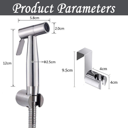 Bidet Sprayer Head, Stainless Steel Handheld Bidet Sprayer kit with Hook, Baby Cloth Diaper Sprayer, Easy to Install for Personal Hygiene and Bedpan WC Sprayer by JIELUO