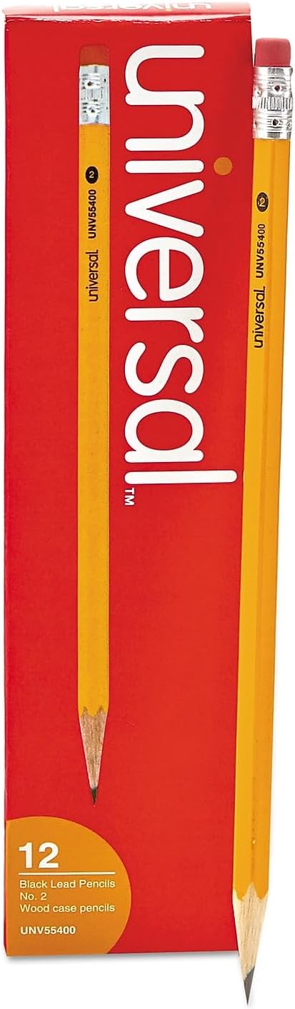 Universal UNV55400 HB #2 Woodcase Pencil - Yellow Barrel/Black Lead (1-Dozen)