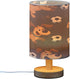 ALAZA Cute Brown Dogs Football Bedside Table Lamp with USB Port for Bedroom Nightstand Lamps Night Light Linen Fabric