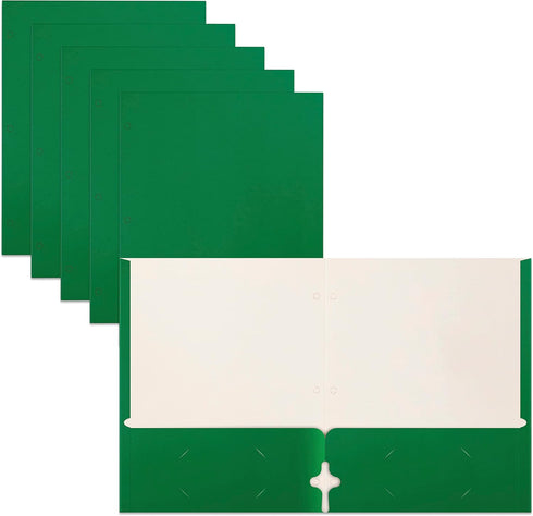 Better Office Products Two Pocket Portfolio Folders, Green, Letter Size, 50-Pack, 50 Pieces