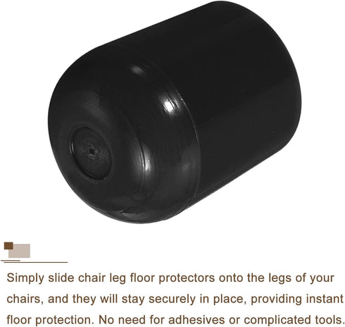 16pcs 3/4" uxcell Chair Leg Floor Protectors, - Plastic Round Chair Leg Caps, Non-Slip Slip-On Furniture Feet Covers