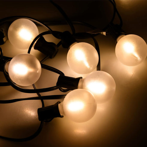 SUNSGNE 25 Pack G40 LED Replacement Light Bulbs - E12 Shatterproof Globe Frosted Bulbs for Indoor Outdoor