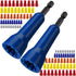 Wire Nut Driver, Spin Twist Wire Connector Tool with 1/4" Chuck, 2 Wire Twister Tools + 100 Wire Caps