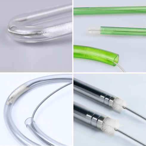 Flexible Long Drain Brush, 67 inch Stainless Steel Cleaner with 2 Pcs 8 inch Straw Cleaning Brush