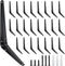 Mormchlots 24Pcs 10 x 8 Inch Black Shelf Brackets, Heavy-Duty Metal Steel Corner
