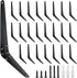 Mormchlots 24Pcs 10 x 8 Inch Black Shelf Brackets, Heavy-Duty Metal Steel Corner