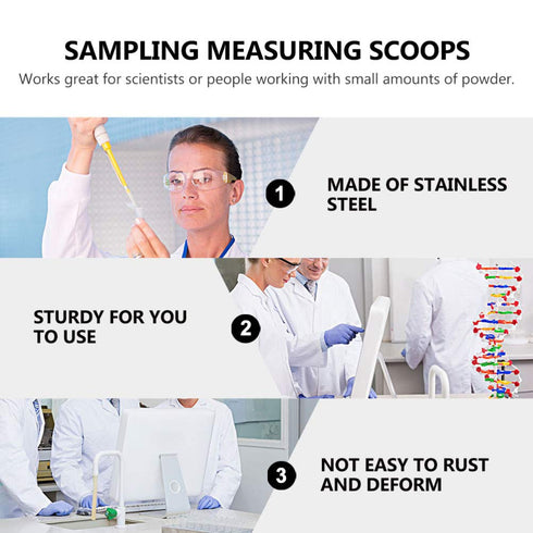 Hemobllo Stainless Steel Micro Lab Sampling Scoop Set - 6PCS Micro Medicine Spoons for Laboratory