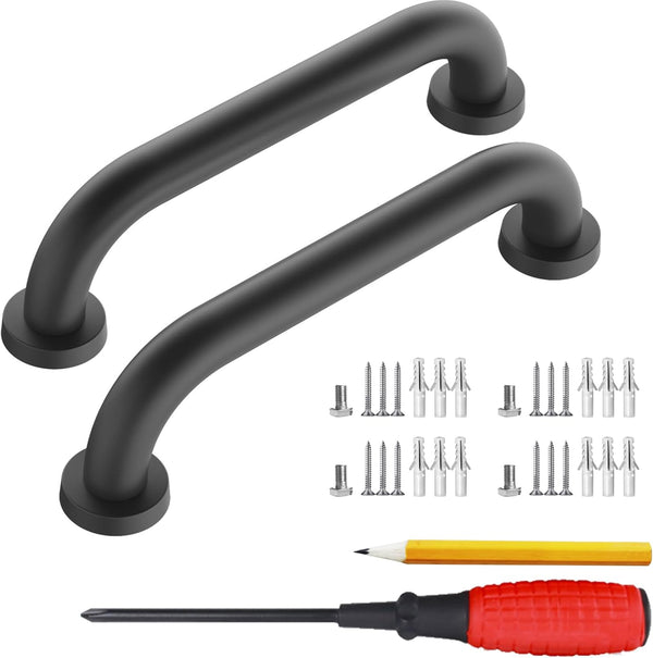 Stair Hand Railing, Safety Handle Bar, Iron Outdoor Deck Rail, Rustic Pipe Handle Wall Mount (2)