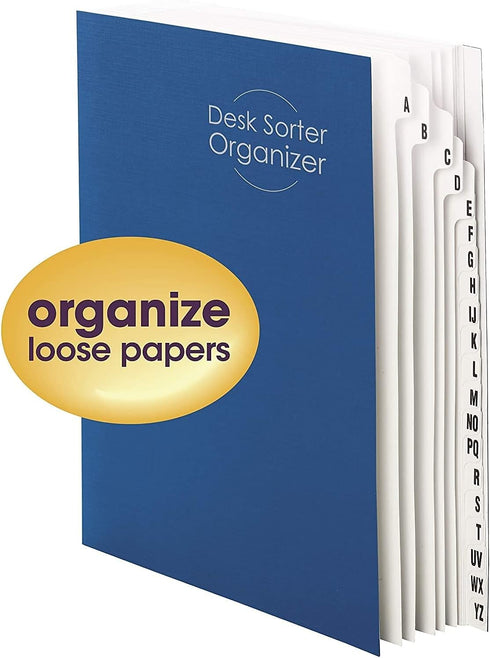 Smead Desk File/Sorter, Alphabetic (A-Z), 20 Dividers, Letter Size, Dark Blue (89282) by SMEAD