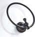 Oil Rubble Bronze Brass Bath Towel Ring, Wall Mounted Black Bathroom Hardware Accessories with Pattern Carving Design