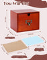UCEC 3x5 150 Index Card Organizer, Index Card Organizer Wooden Index Card Holder Box with Drawer, Solid Wood Index Card